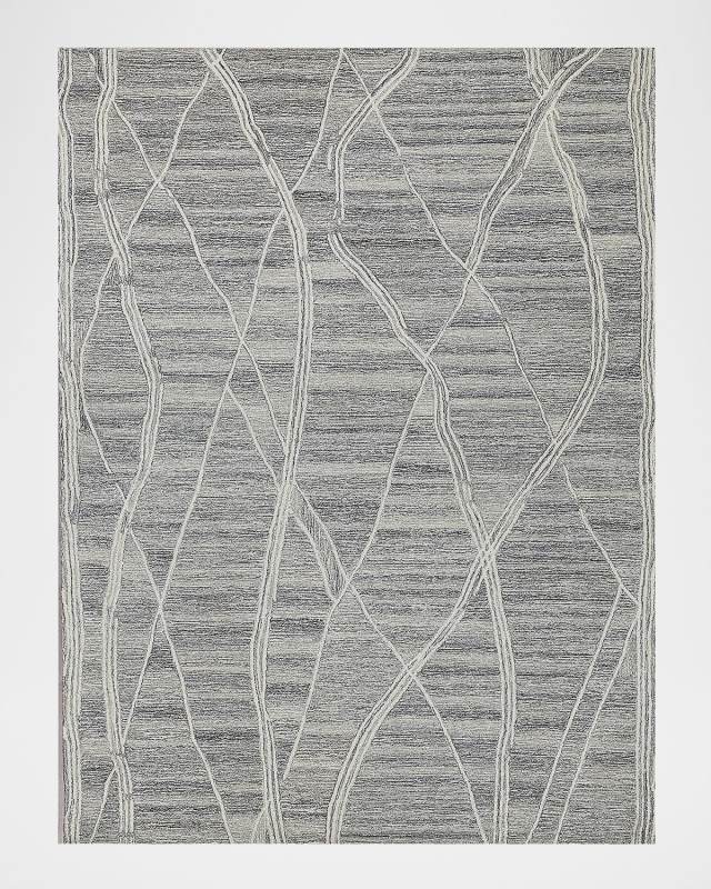 Tangiers Hand-Tufted Gray/Ivory Rug, 9' x 12'